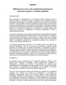 Reflexiones en torno a las competencias genéricas en educación superior: Un desafío pendiente