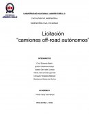 Adquisicion de camiones off-road autonomos y servicios de mantencion
