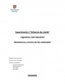 Laboratorio resistencia. Experimento 2 “Esfuerzo de cizalla”