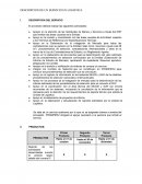 DESCRIPCION DE UN SERVICIO EN LOGISTICA