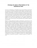 El ataque de Japón a Pearl Harbor