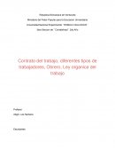 Contrato del trabajo, diferentes tipos de trabajadores, Obrero, Ley organica del trabajo