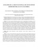 ANÁLISIS DE LA RED NACIONAL DE ESTACIONES HIDROMÉTRICAS EN COLOMBIA