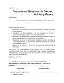 Reacciones Químicas de Óxidos, Ácidos y Bases