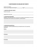 Cuestionario Para Análisis de Puesto