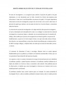 RESEÑA SOBRE SELECCIÓN DE UN TEMA DE INVESTIGACION