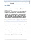 Actividad. El prácticum como aprendizaje experiencial