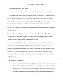 ESTRATIFICACION EN EL PERÚ. Página 1