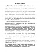 COMERCIO INTERNACIONAL. EXAMEN DE INGRESO