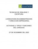 Tecnicas de oralidad y escritura