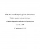 Compras y gestión de inventarios. Global Sourcing