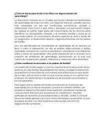 ¿Cómo le haces para incluir a los niños con alguna barrera de aprendizaje?. Página 1