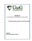 El financiamiento y gasto de educación pública