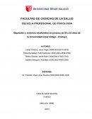 Depresión y violencia intrafamiliar en jóvenes de 20 a 22 años de la Universidad César Vallejo - Chiclayo