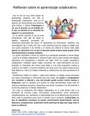 Reflexión sobre el aprendizaje colaborativo