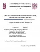 PRACTICA 2. OBTENCIÓN DE LOS MODELOS CINÉTICOS DE CRECIMIENTO Y CONSUMO DE SUSTRATO