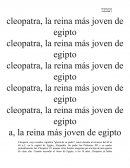 Cleopatra, la reina más joven de egipto