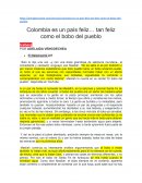 Resumen del articulo Colombia es feliz.. tan feliz como el bobo del pueblo