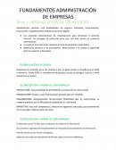 APUNTES FUNDAMENTOS ADMINISTRACIÓN EMPRESAS