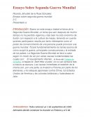 Ensayo Sobre Segunda Guerra Mundial