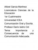 Importancia y Consecuencia de una Comunicación Adecuada