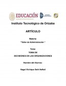 TOMA DE DECISIONES EN LAS ORGANIZACIONES