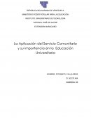 La Aplicación del Servicio Comunitario y su importancia en la Educación Universitaria