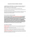 PLANEACIÓN DEL PROCESO DE ENSEÑANZA Y APRENDIZAJE