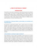 Cómo te gestionas a ti mismo?