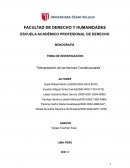 Interpretación de las normas constitucionales