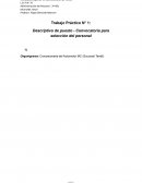 Administración del personal. Descriptivo de puesto - Convocatoria para selección del personal