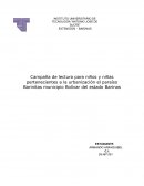 Campaña de lectura para niños y niñas pertenecientes a la urbanización el paraíso Barinitas municipio Bolívar del estado Barinas