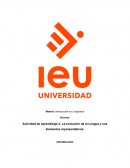 Actividad de Aprendizaje 4. La evolución de la Lengua y sus elementos representativos