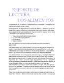 REPORTE DE LECTURA LOS ALIMENTOS