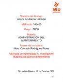 Actividad de Aprendizaje 1: Investigación diagnóstica sobre mantenimiento