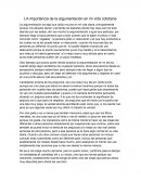 LA importancia de la argumentación en mi vida cotidiana