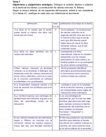 Tarea 7 Objetivismo y subjetivismo axiológico. Página 1