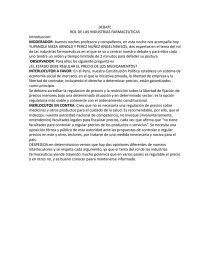 DEBATE ROL DE LAS INDUSTRIAS FARMACEUTICAS. Página 1