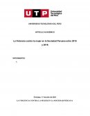La Violencia contra la mujer en la Sociedad Peruana entre 2015 y 2016