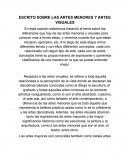 ESCRITO SOBRE LAS ARTES MENORES Y ARTES VISUALES