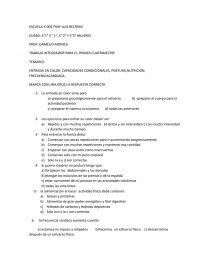 ENTRADA EN CALOR, CAPACIDADES CONDICIONALES, POSTURA,NUTRICION, FRECUENCIA CARDIACA. Página 1