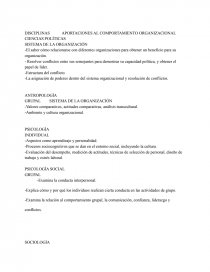 APORTACIONES AL COMPORTAMIENTO ORGANIZACIONAL. Página 1