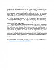 Gary Hamel: Reinventing the Technology of Human Accomplishment. Página 1
