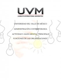 MAPA MENTAL “PRINCIPALE FUNCIONES DE LAS ORGANIZACIONES”. Página 1