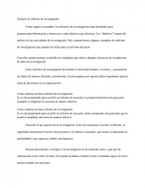 Ejemplo de informe de investigación. Página 1