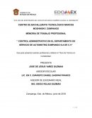 Memoria de Trabajo. Automotriz Zumpango S.A de C.V