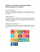 Evolución de la Responsabilidad Social en México y en el Mundo
