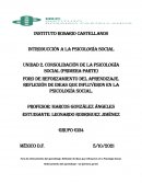 CONSOLIDACIÓN DE LA PSICOLOGÍA SOCIAL