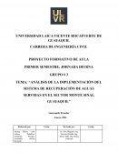 ANÁLISIS DE LA IMPLEMENTACIÓN DEL SISTEMA DE RECUPERACIÓN DE AGUAS SERVIDAS EN EL SECTOR MONTE SINAÍ, GUAYAQUIL