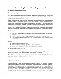 Evaluación y Formulación de Proyecto Social. Página 1